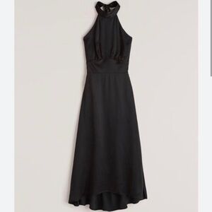 Abercrombie & Fitch Dreamy Halter Black‎ Satin Dress